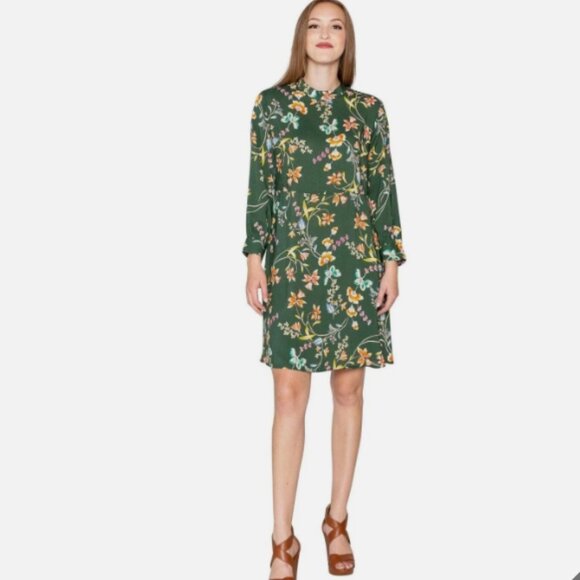 VELVET By Graham & Spencer Juliet Floral Mock Neck Dress Anthropologie Sz M NWT - Picture 4 of 16